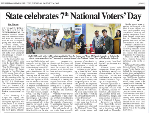State Celebrates 7th National Voter's Day